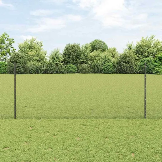 vidaXL Udendørs sekskantet hegn 10 x 1 m PVC-belagt stål grå