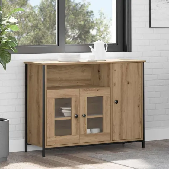 vidaXL Artisan Egetræ Sideboard 100x35x75 cm