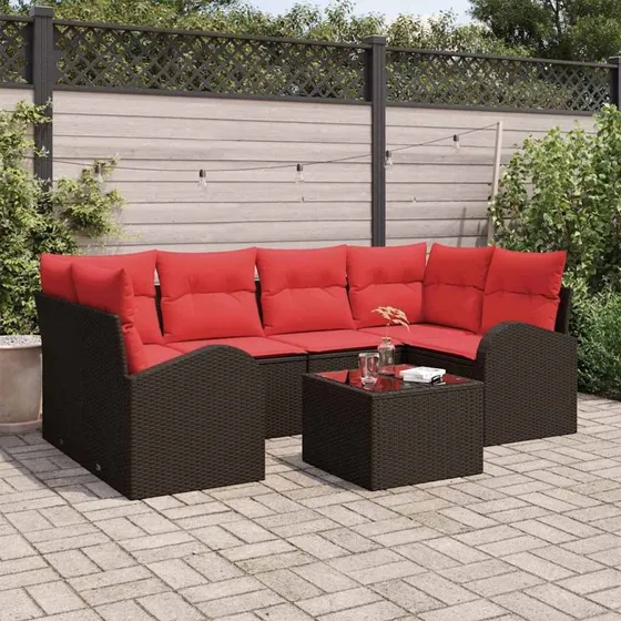 vidaXL Havesofa Sæt Brun 55x55x37 cm Poly-rattan