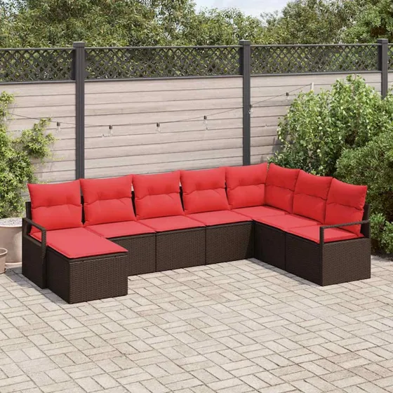vidaXL Brun PolyRattan Sofa Sæt 8-del, Modulært
