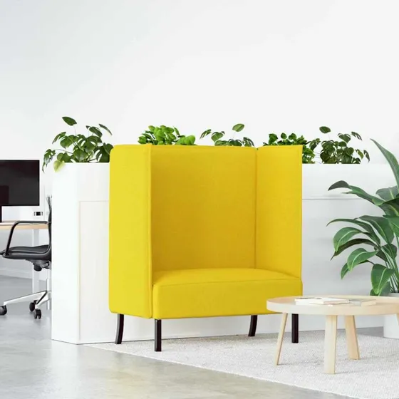 vidaXL Højryg Sofa 101 cm Lysegul Stof