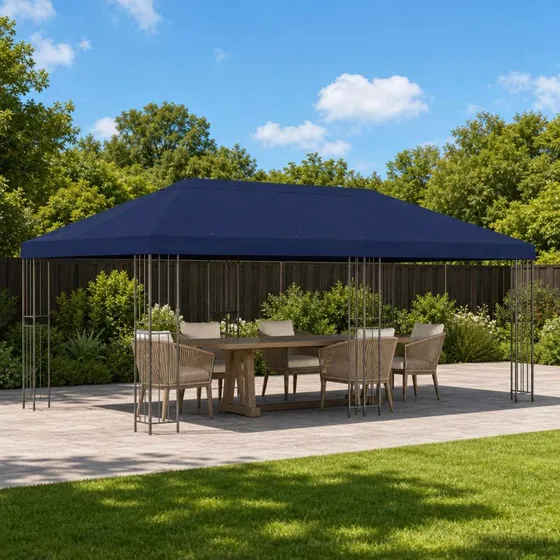 vidaXL Pavillon 6x3 m Blå, Polyester og Stål 190 g/m²
