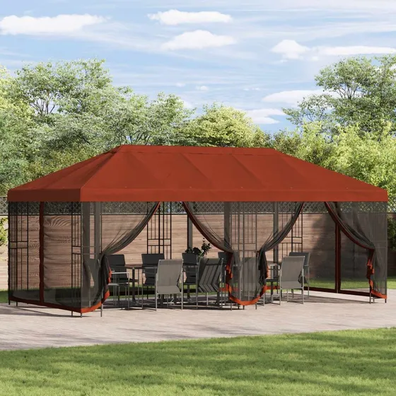 vidaXL Pavillon 6x3 m Terrakotta Polyester & Stål