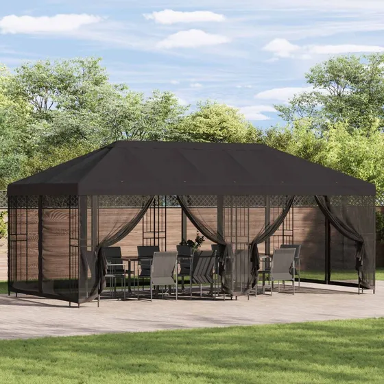 vidaXL Pavillon 6x3 m Antracit Polyester & Stål