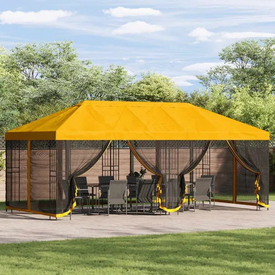 vidaXL Pavillon 6x3 m Gul Polyester og Stål 190 gsm