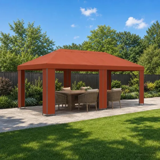 vidaXL Havepavillon 6 x 3 m Terrakotta Polyester og Stål