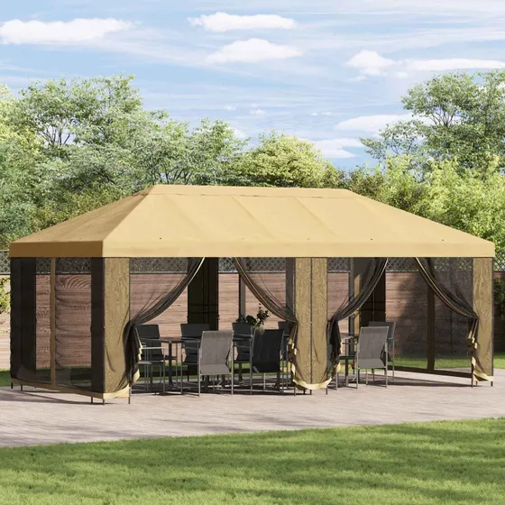 vidaXL Pavillon 6x3 m Cremefarvet Polyester og Stål
