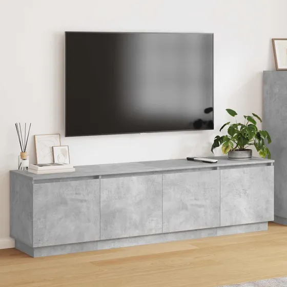 vidaXL TV-skab Beton Grå 180 x 38 x 49 cm Konstrueret Træ med LED