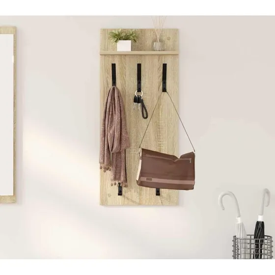 vidaXL Vægmonteret Jakkeholder Sonoma Eg 40 x 10 x 90 cm