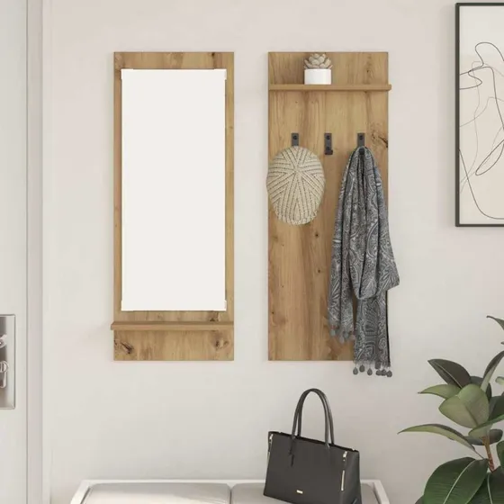 vidaXL Vægmonteret Jakkeholder Artisan Egetræ 70x10x90 cm
