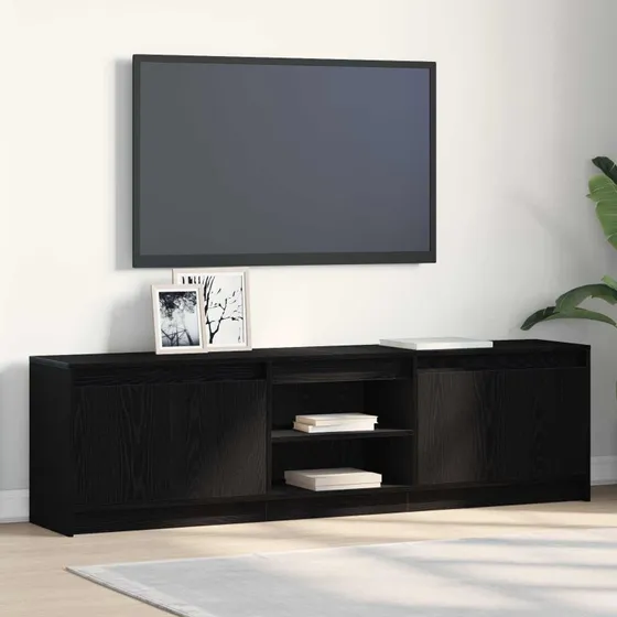 vidaXL TV-stander 2 stk, sort, 180 x 34 x 50 cm, konstrueret træ