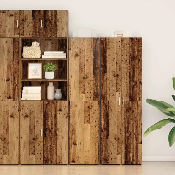 vidaXL Highboard Gammelt Træ 50 x 42,5 x 185 cm