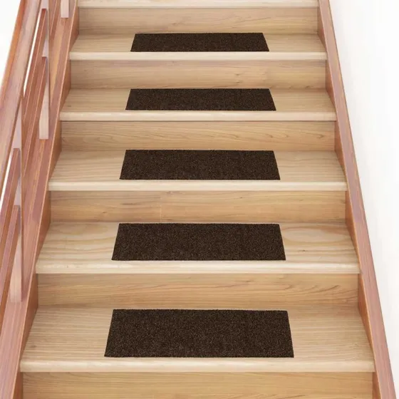 vidaXL selvklæbende trappemåtter 30 stk. 60x25 cm brun