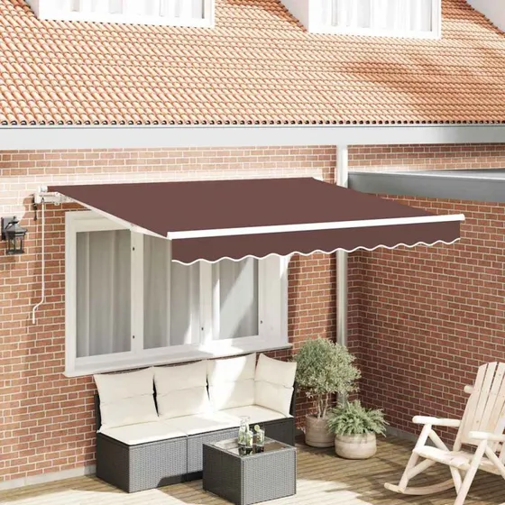 vidaXL Utrækkelig Markise Brun 350 x 200 cm