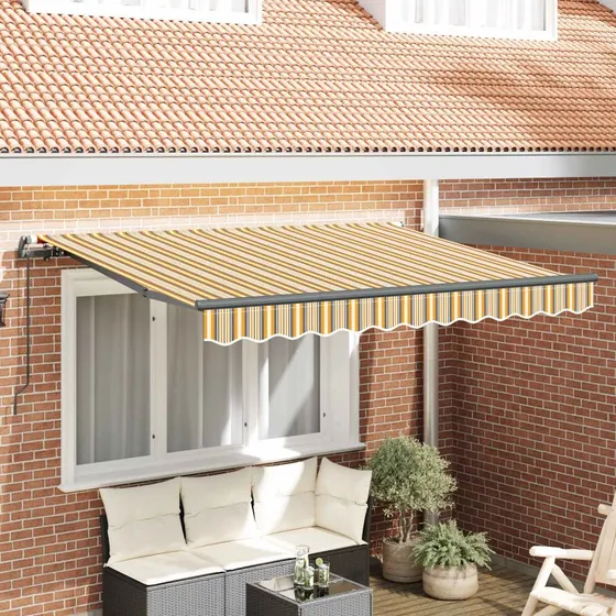 vidaXL Utrækkelig Markise Gul 350 x 200 cm