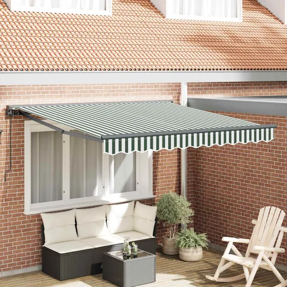 vidaXL Markiseramme Grøn/Hvid 300 x 250 cm