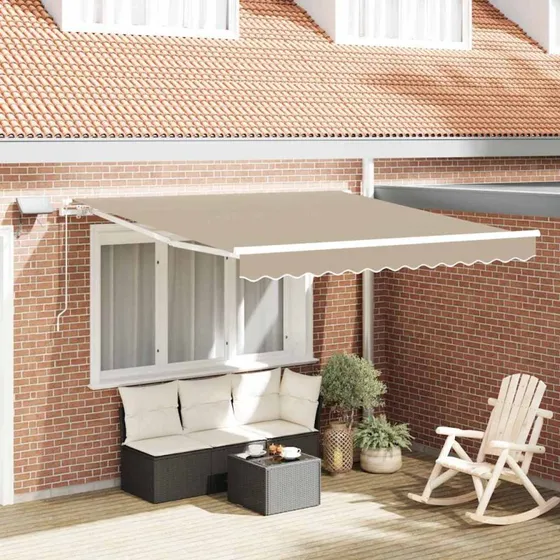 vidaXL Udtrækkelig Markise Beige 350 x 250 cm
