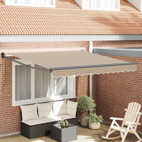vidaXL Udtrækkelig Markise Beige 350 x 250 cm