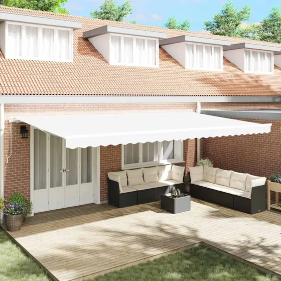 vidaXL Udtrækkelig Markise Hvid 600×300 cm