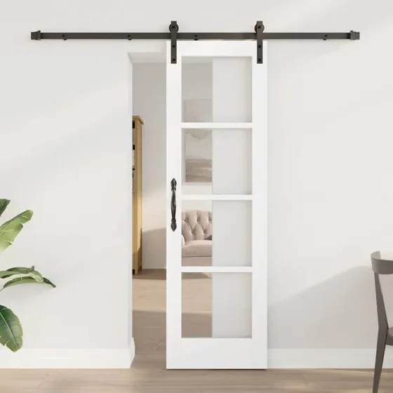 vidaXL ORKDAL Skydedør Hvid/Sort 61 x 198,5 cm