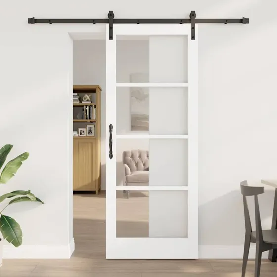 vidaXL ORKDAL Skydedør Hvid/Sort 83 x 211 cm