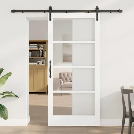 vidaXL ORKDAL Skydedør Hvid/Sort 93 x 202 cm