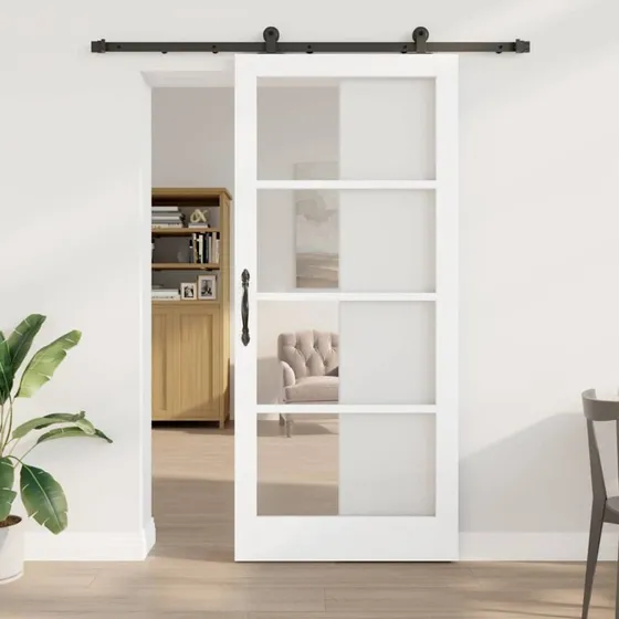vidaXL ORKDAL Skydedør Hvid/Sort 93 x 211 cm