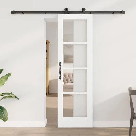 vidaXL ORKDAL Skydedør Hvid/Sort 61 x 198,5 cm