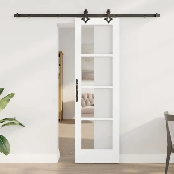 vidaXL ORKDAL Skydedør Hvid/Sort 61 x 198,5 cm