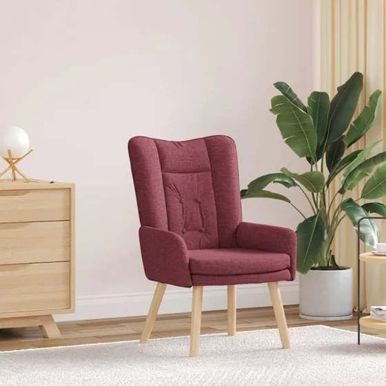 vidaXL Lænestol Vinrød 63 x 67 x 94 cm med Gummitræben