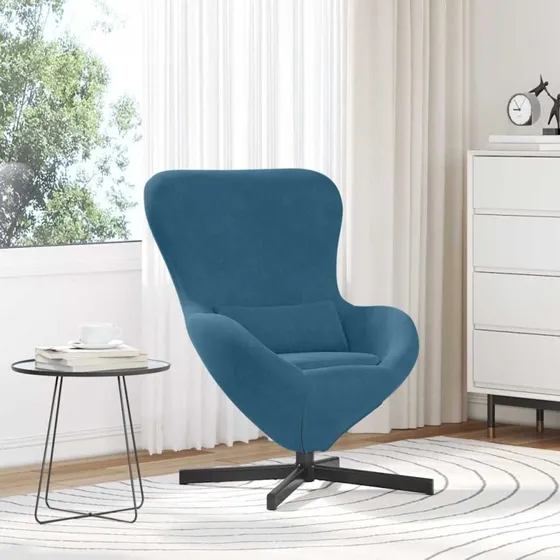 vidaXL Æggestol Blå 63×73×90 cm i Fløjl