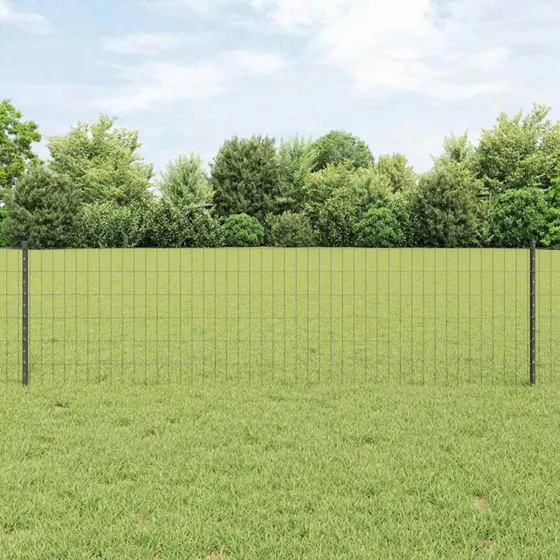 vidaXL Eurohegn 50 x 0,6 m PVC-belagt stål Grå Mesh
