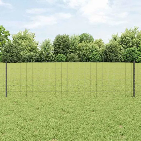 vidaXL Eurohegn 50 x 0,6 m PVC-belagt stål Grå Mesh
