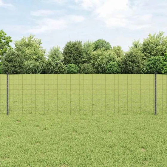 vidaXL Eurohegn 25 x 0,6 m PVC-belagt stål Grå Mesh