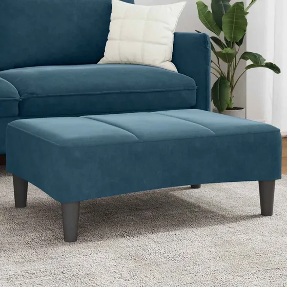 vidaXL Fodskammel 77x55x31 cm i Velour Blå