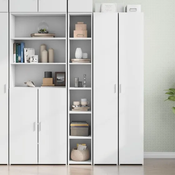 vidaXL Høj reol 30x41x185 cm hvid konstrueret træ