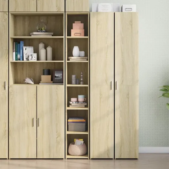 vidaXL Høj reol 30x41x185 cm i konstrueret træ Sonoma-eg