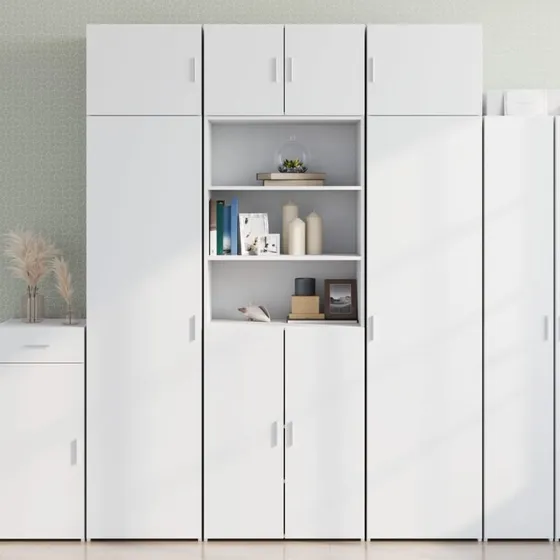 vidaXL Opbevaringsskab 70x42,5x225 cm hvidt konstrueret træ