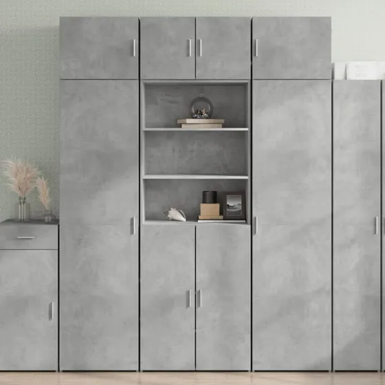 vidaXL Højskab 70x42,5x185 cm Betongrå Konstrueret Træ