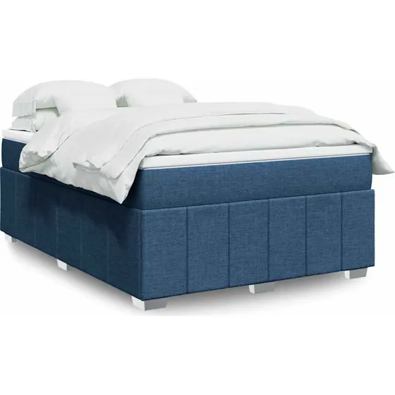 vidaXL Kontinentalseng 140x190 cm med blå stofmadras