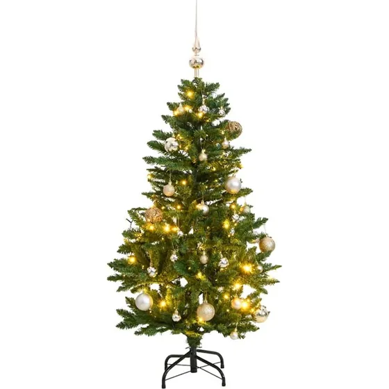 vidaXL kunstigt juletræ 150 cm med 150 LED og hængslet konstruktion