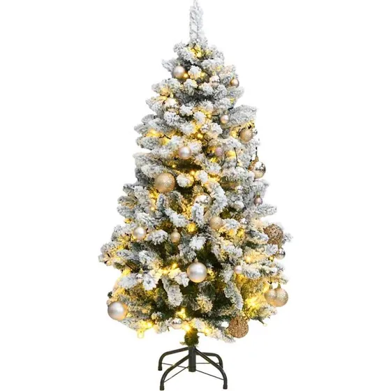 vidaXL kunstigt juletræ 150 cm med 150 LED'er og hængslet konstruktion