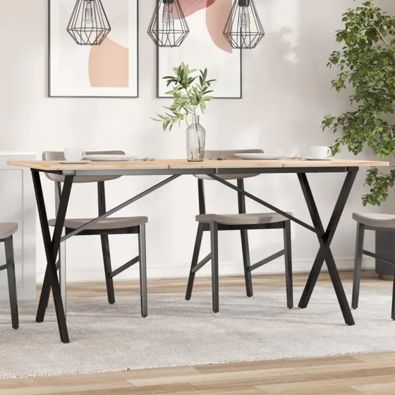 vidaXL bordben X-stel 140x60x73 cm sort stål