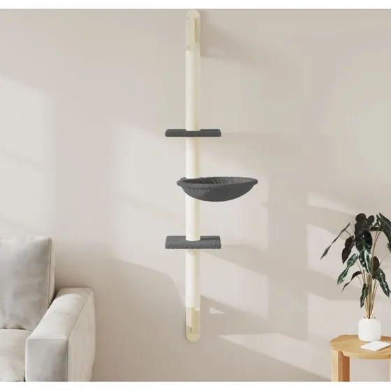 vidaXL væghængt kradsetræ 142,5 cm mørkegrå