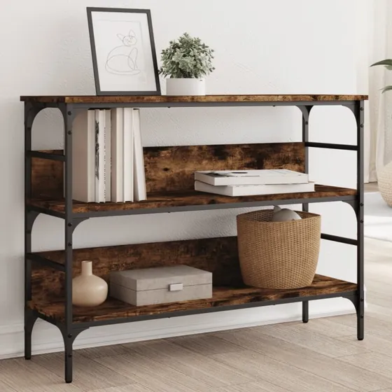 vidaXL Konsolbord 100x32x75 cm røget egetræsfarve