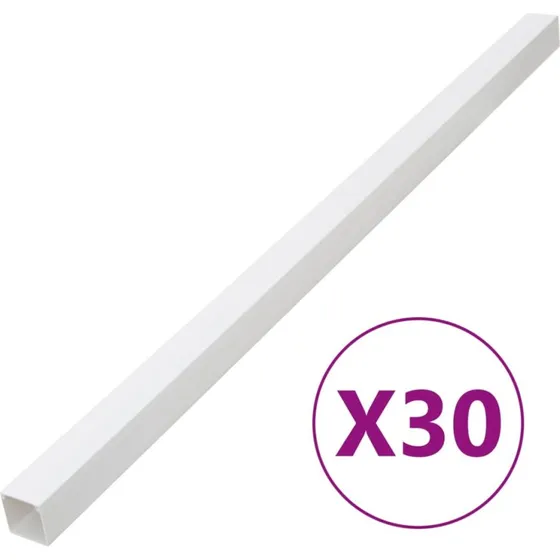 vidaXL Kabelkanal 60x60 mm 30 m, hvid, PVC