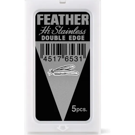 Feather Double Edge Barberblade 5-pak (platinum-coated)