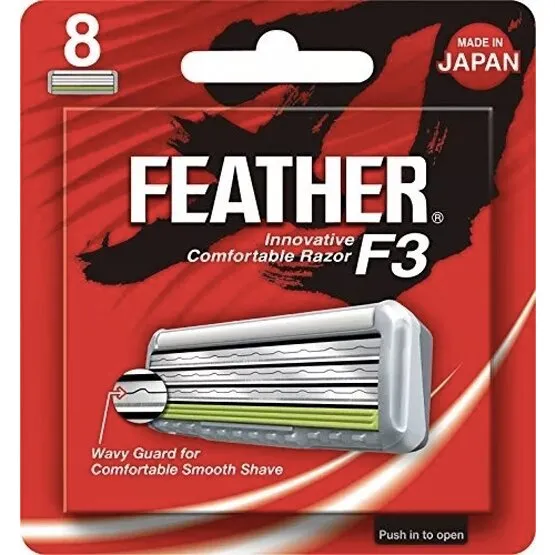 Feather F3 barberblade, 8 stk