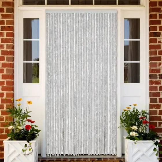 vidaXL flueforhæng 118x220 cm grå chenille