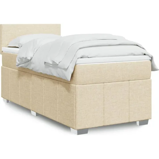 vidaXL Kontinentalseng 90x200 cm med madras, creme